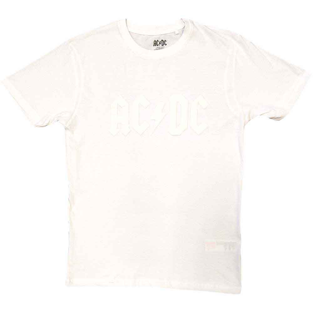 AC/DC Unisex T-Shirt: Logo (Hi-Build) WHITE