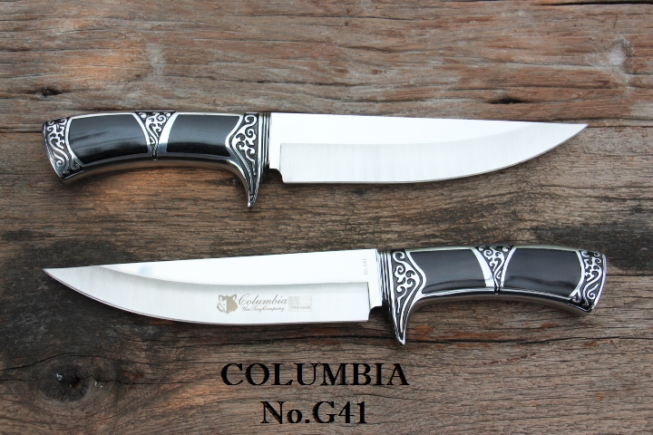 มีดใบตาย COLUMBIA รุ่น G41 ด้ามจับ ลายคลาสสิค ไม้เนื้อดำอย่างดี พร้อมซองไนลอน