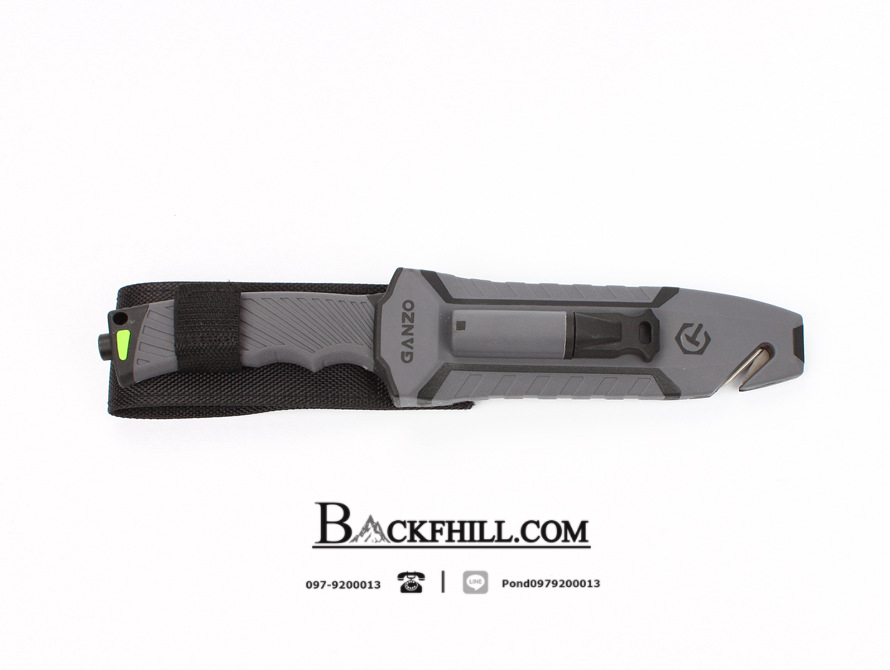 มีดใบตายเดินป่า Ganzo กานโซ่ รุ่น G-803 GY สีดำ-เทา ของแท้ 100%