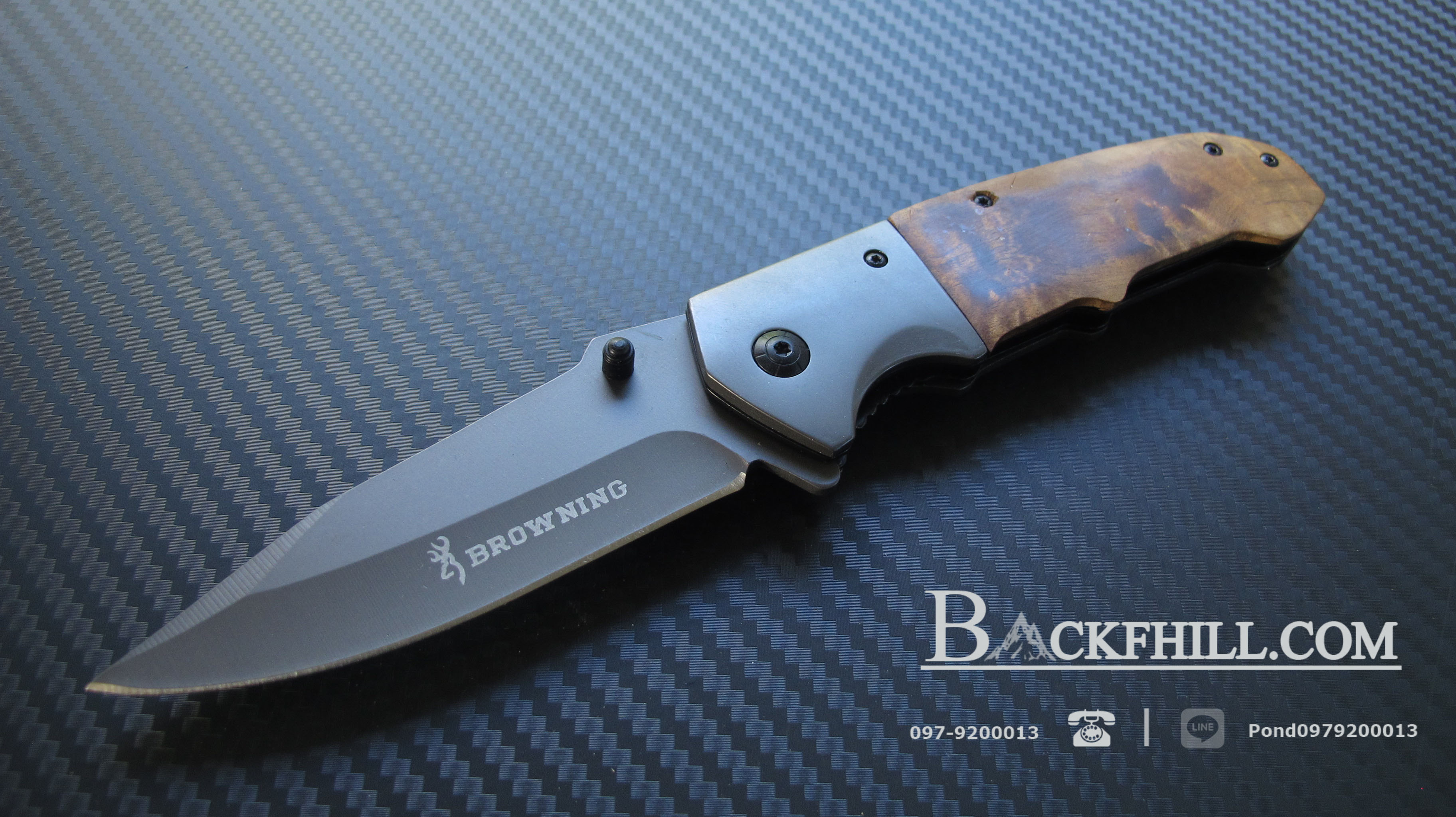 มีดพับ BROWNING 006 Stainless Steel ด้ามไม้