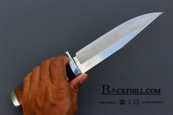 มีดใบตาย COLUMBIA รุ่นSA66 ใบมีดทรงโบวี่ ด้ามจับไม้เนื้อแข็งอย่างดี พร้อมซองไนลอน