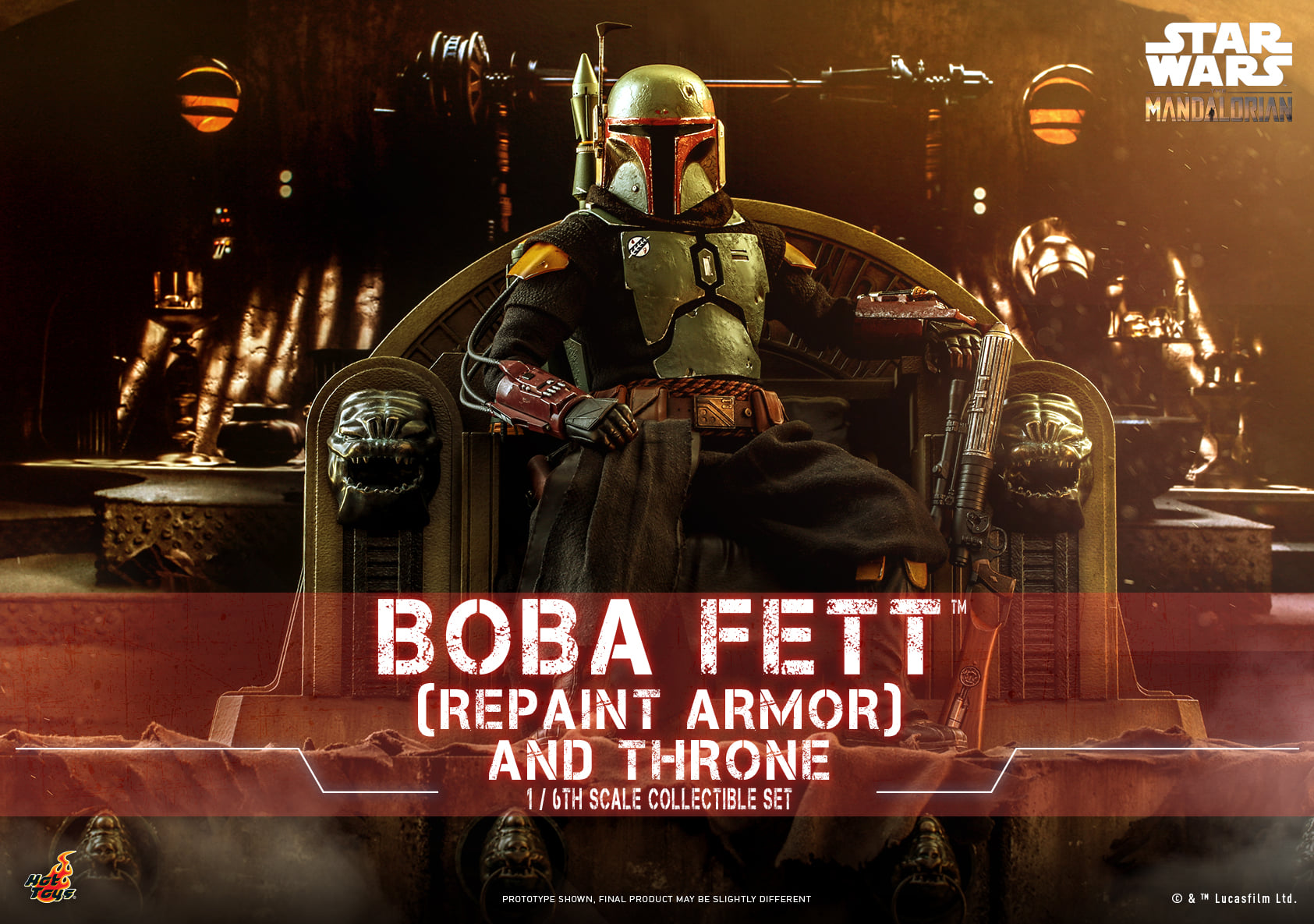 Hot Toys TMS056 1/6 Star Wars: The Mandalorian™ - Boba Fett (Repaint Armor) and Throne