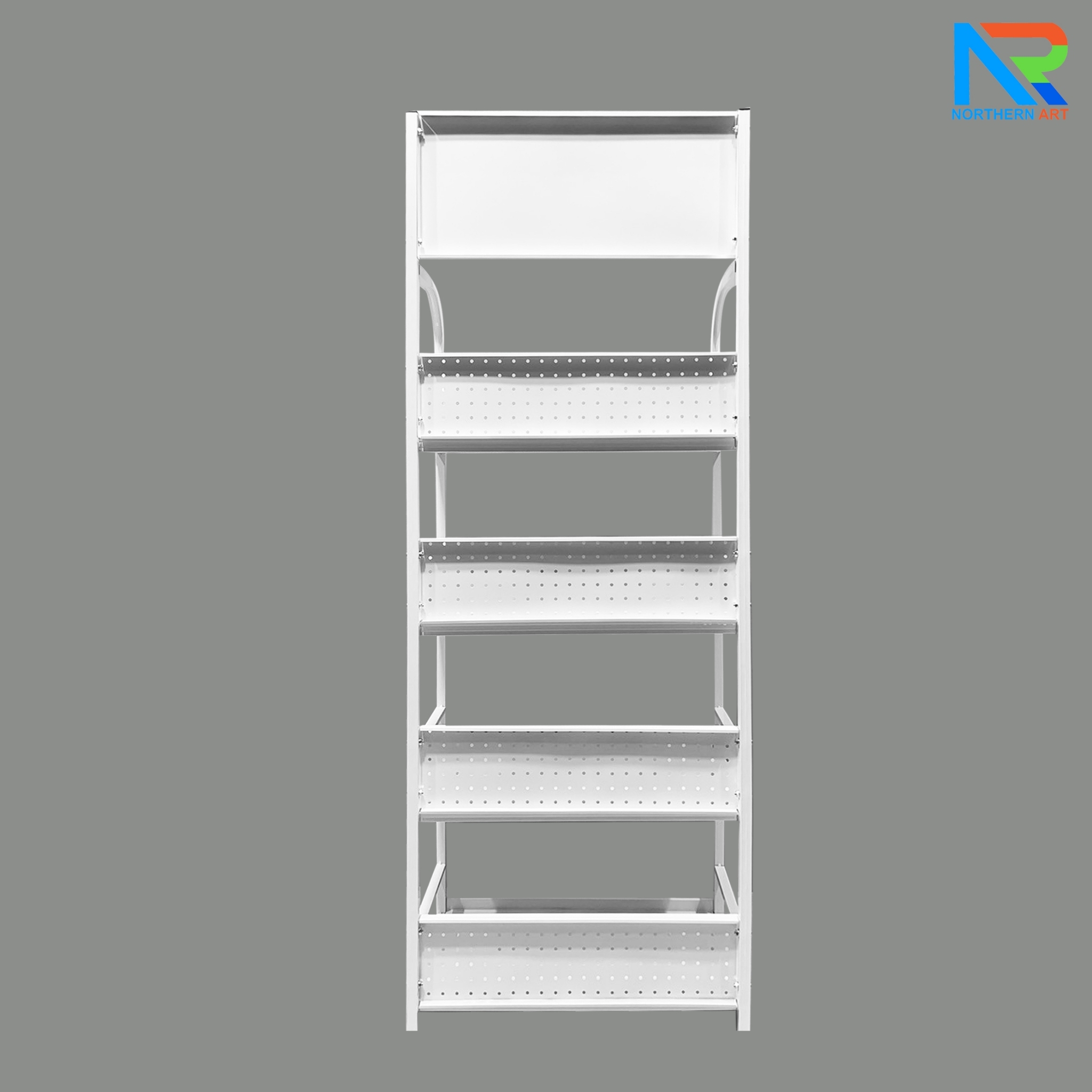 เช่าชั้นวางสินค้าเหล็ก 4 ชั้น สีขาว ขนาด (W)60 x (D)30 x (H)160 ซม. ถอดประกอบได้
