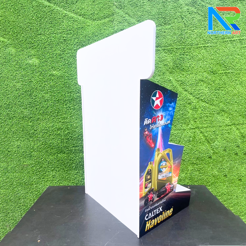 ชั้นวางสินค้าตั้งโต๊ะ TB12 พร้อมชั้นวาง 3 ชั้น ขนาด(W)35 x (D)30 x (H)65 ซม. วัสดุพลาสวูดหนา 8 มม.พร้อมงานพิมพ์