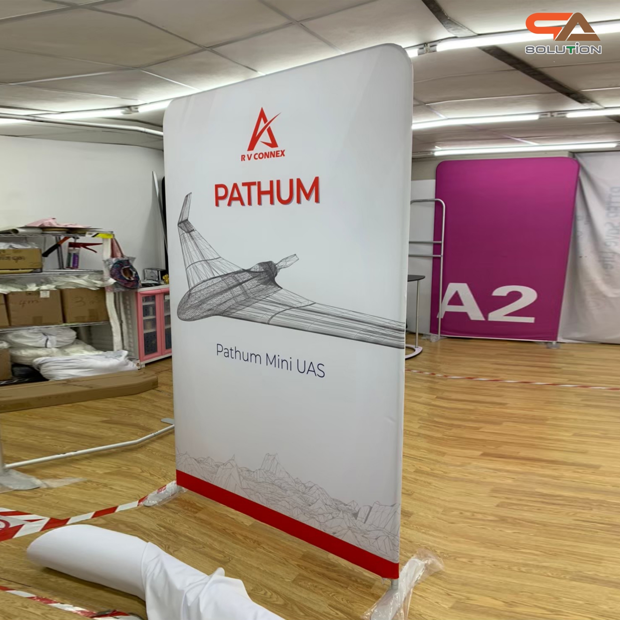 CLEARANCE SALE! แบคดรอปผ้า รุ่น Tube Steel Feet ขนาด (W)100 x (H) 200 cm.โครงอะลูมิเนียม ถอดประกอบได้