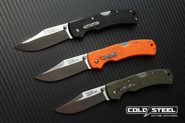 มีดพับนายพราน cold steel รุ่น DOUBLE SAFE HUNTER ใบมีด 8cr13 Mov ทรงโบวี ( AAA ) ด้ามดำ