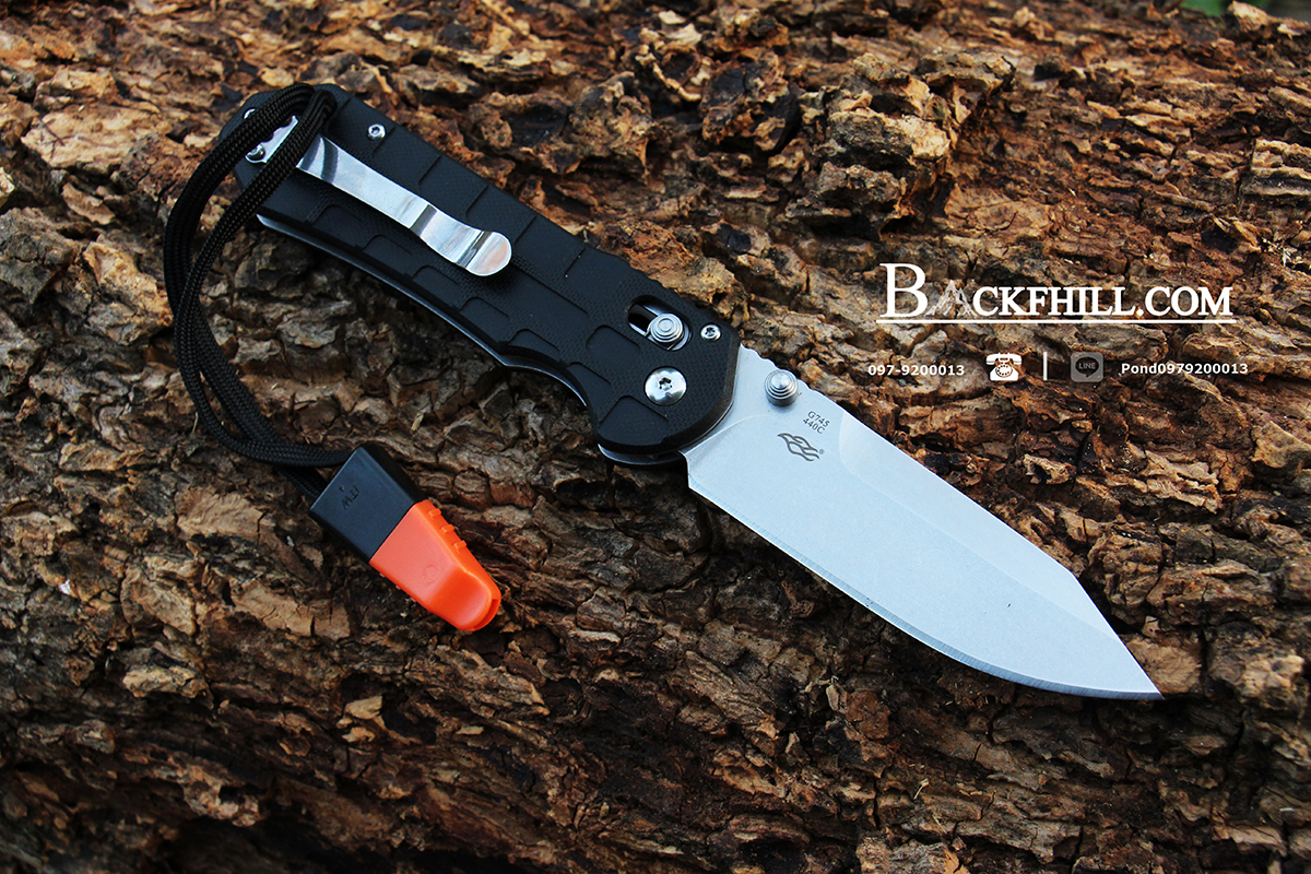 มีดพับ Ganzo Firebird รุ่น G7453-BK-WS ติดนกหวีดท้ายมีด ของแท้ 100%