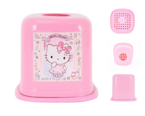 P10437 กล่องทิชชู่เหลี่ยม ลายคิตตี้ (12.5*12.5*12 cm) เกรดเอ สีสวย ลิขสิทธิ์ถูกต้อง No.1616 (ราคาส่งต่อ 1 โหล:12 ใบ: 200 บ/โหล)