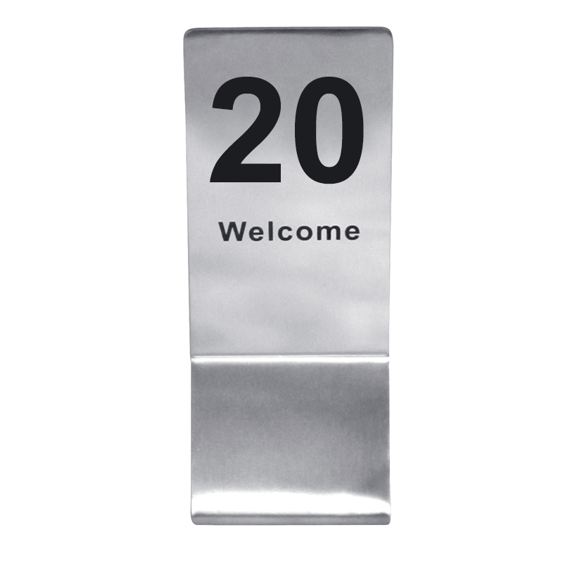 ป้ายโต๊ะสแตนเลสทรงสูง สำหรับใช้บอกหมายเลขโต๊ะ เลข 1-20 1617-020