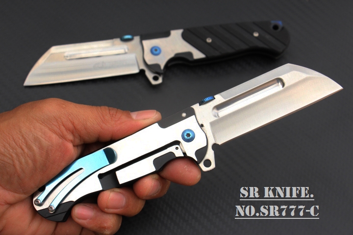 มีดพับ SR KNIVES รุ่น SR777C New divide. ใบ Stainless Steel 5Cr13MOV ด้ามจับ G10 แท้ระบบเฟรมล็อค สำเนา