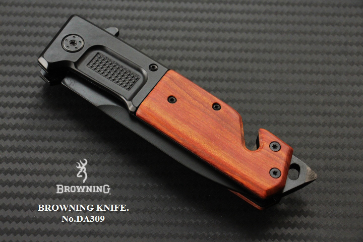 มีดพับ BROWNING DA309 Stainless Steel มีดSurvival Knife ด้ามไม้