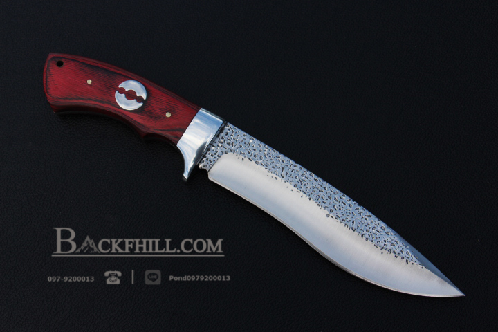 มีดใบตาย COLUMBIA รุ่น SA70 ใบมีดสีเงินทรงสวย ตัวใบขรุขระ ด้ามจับไม้อย่างดี พร้อมซองไนลอน