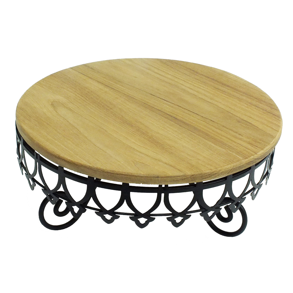 Wood Cake display stand crown design height 12 cm. 1619-036