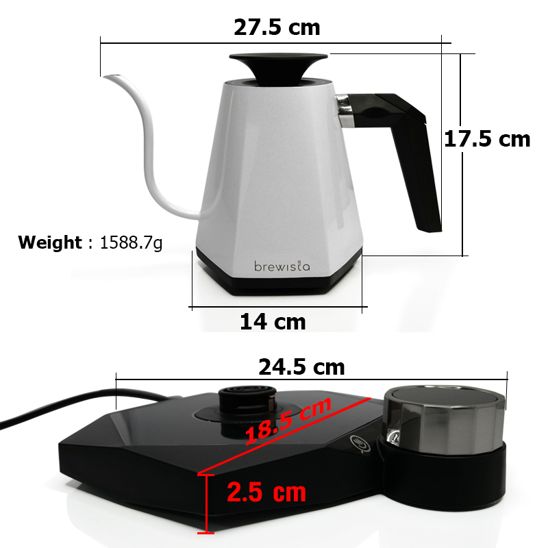 BREWISTA X GOOSENECK VARIABLE KETTLE 800 ML-BLACK