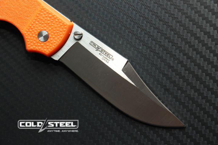 มีดพับนายพราน cold steel รุ่น DOUBLE SAFE HUNTER ใบมีด 8cr13 Mov ทรงโบวี ( AAA ) ด้ามส้ม