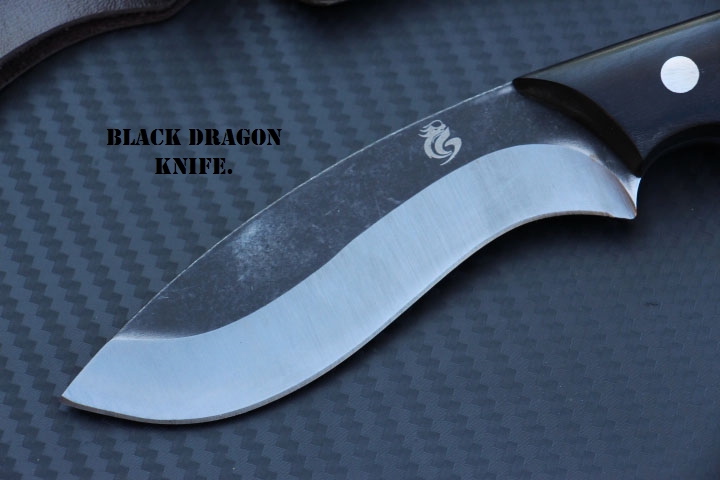 มีดพกทรงคลาสสิค BLACK DRAGON ใบรมดำ ด้ามไม้อย่างดี ขนาด 8.5 นิ้ว พร้อมซองหนัง