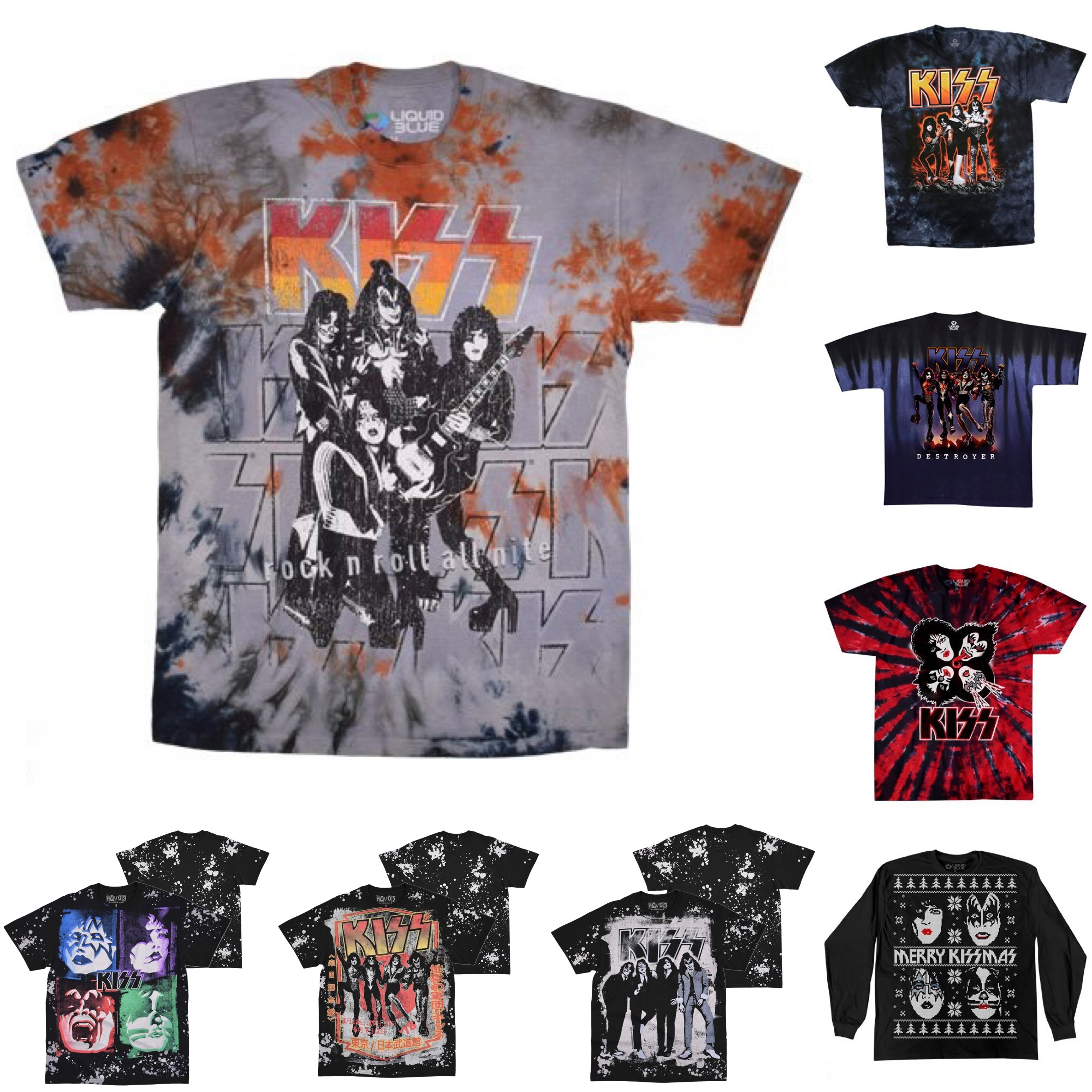 🇺🇸[PREORDER] เสื้อวง KISS T-SHIRT รวมลายสุดฮิต ลิขสิทธิ์แท้ LIQUID BLUE จาก USA