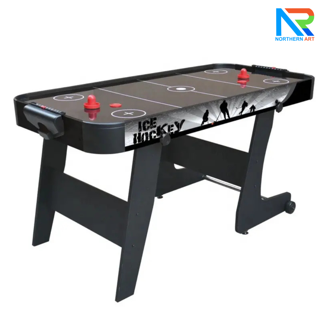 โต๊ะเกมส์แอร์ฮอกกี้ Air Hockey Table ขนาด (W)74 x (D)152 x (H)78 cm. พร้อมอุปกาณ์การเล่นครบชุด พับเก็บได้ เคลื่อนย้ายสะดวก