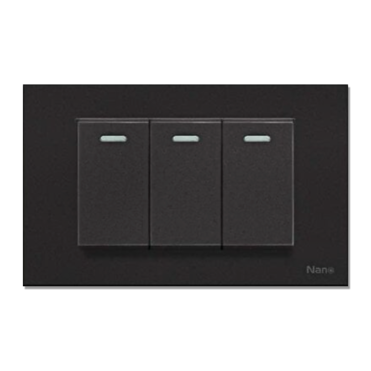NANO ชุดสวิตช์ 1 ทาง ขนาดเล็ก 3 ตัว แบบมีพรายน้ำ Urban series สีดำ รุ่น CP111-B