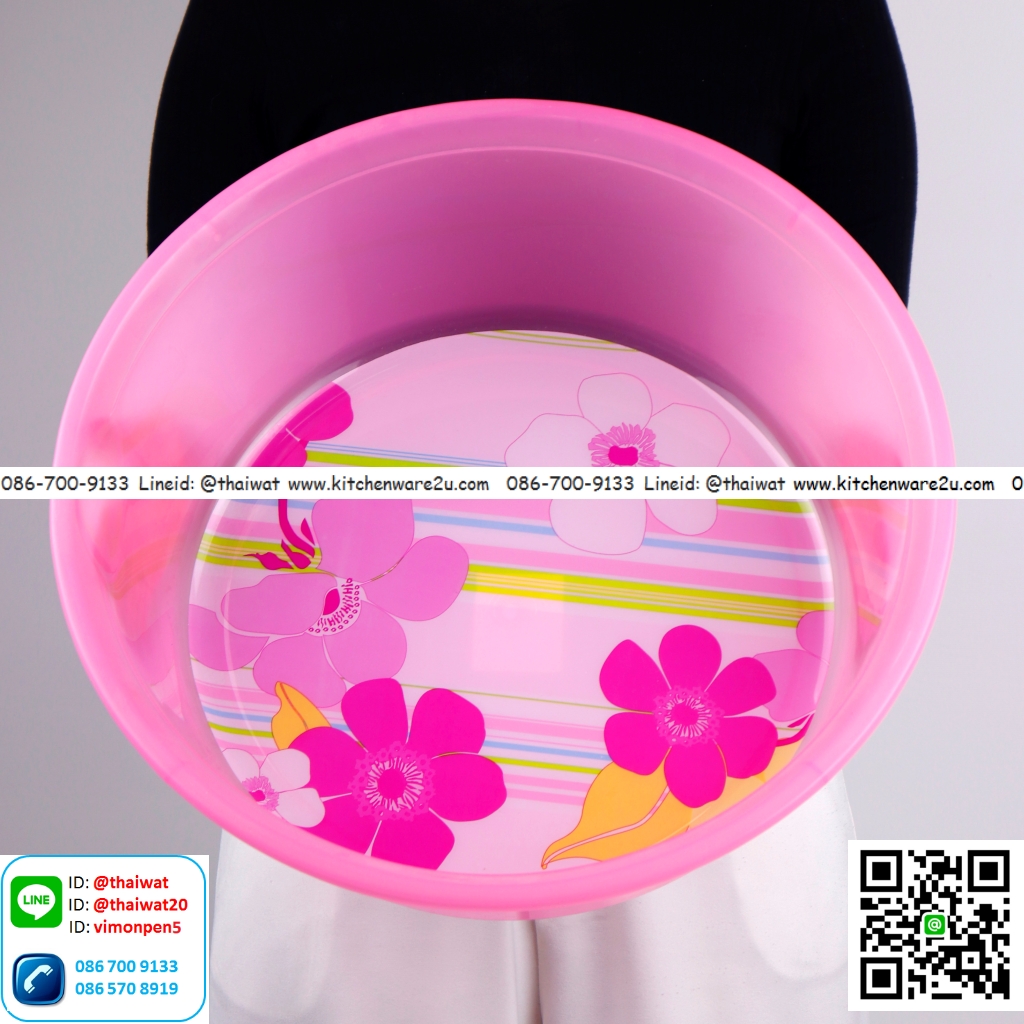 P05408 กะละมังกลม 45 ซม.ลายฮาน่า เกรดเอ ดีไซน์ใหม่ (ราคาส่งต่อ 12 ใบ คลิ๊กที่สินค้าเพื่อดูรายละเอียด)