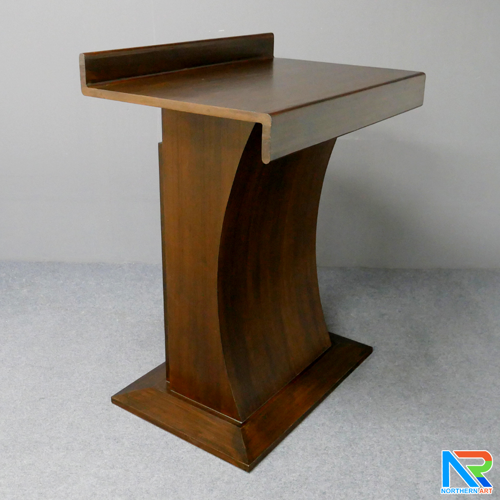 โพเดียมไม้ ยืนคู่ TOP ตรง สีโอ๊ค ขนาด (W)90 x (L)55 x (H)112 cm.