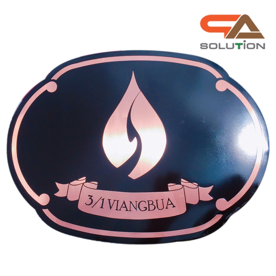 โลโก้โพเดียม โลโก้หน่วยงาน ขนาด 20-25 ซม. วัสดุสแตนเลสหนา 0.8 mm. พิมพ์ UV PRINT สั่งผลิตตามแบบ