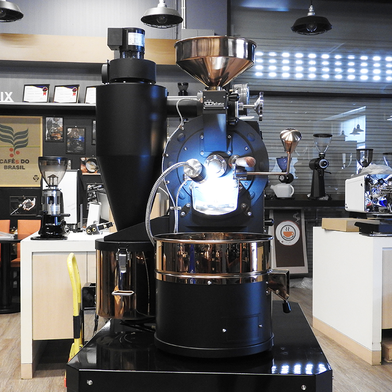 เครื่องคั่วกาแฟ 1 กิโลกรัม แก๊ส มีระบบเชื่อมต่อคอมพิวเตอร์เพื่อควบคุมการคั่ว