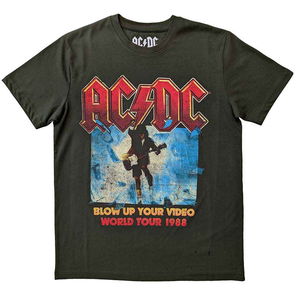 AC/DC Unisex T-Shirt: Blow Up Your Video GREEN