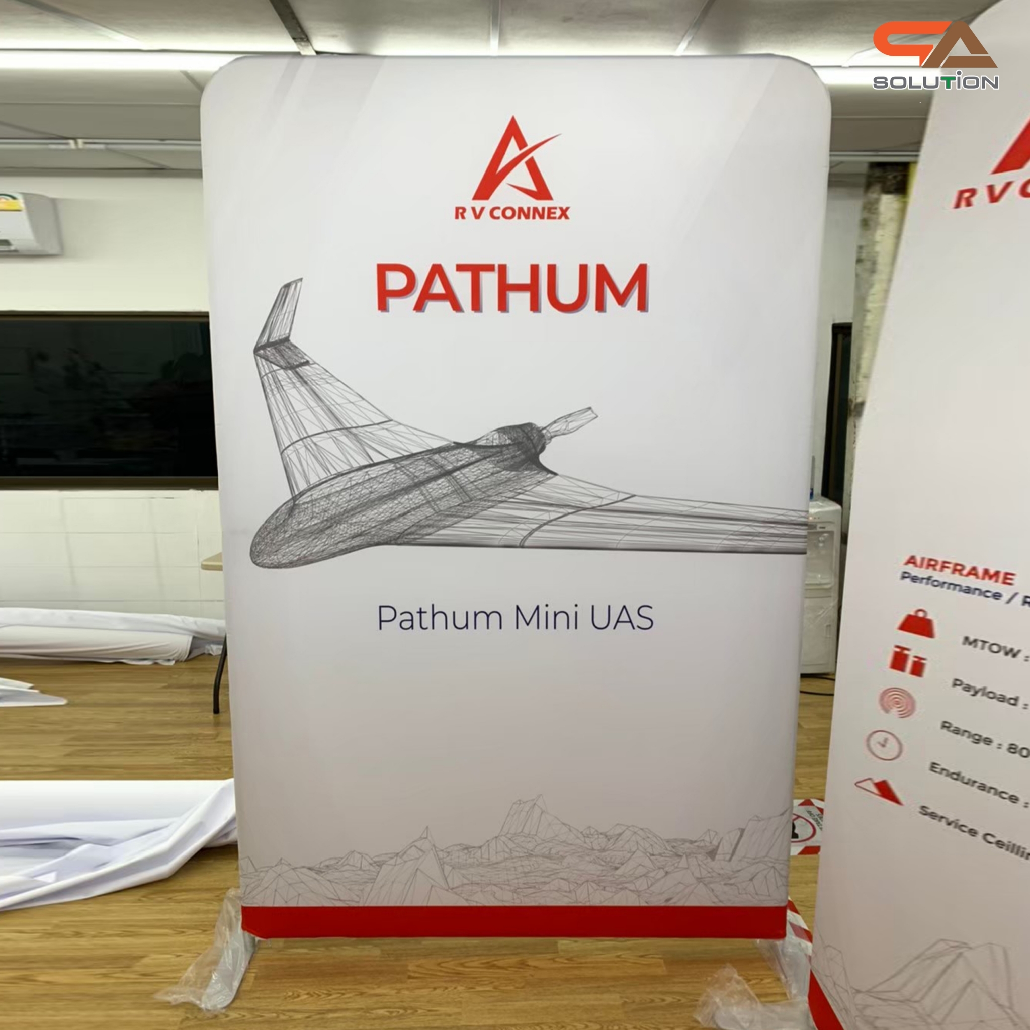 CLEARANCE SALE! แบคดรอปผ้า รุ่น Tube Steel Feet ขนาด (W)100 x (H) 200 cm.โครงอะลูมิเนียม ถอดประกอบได้