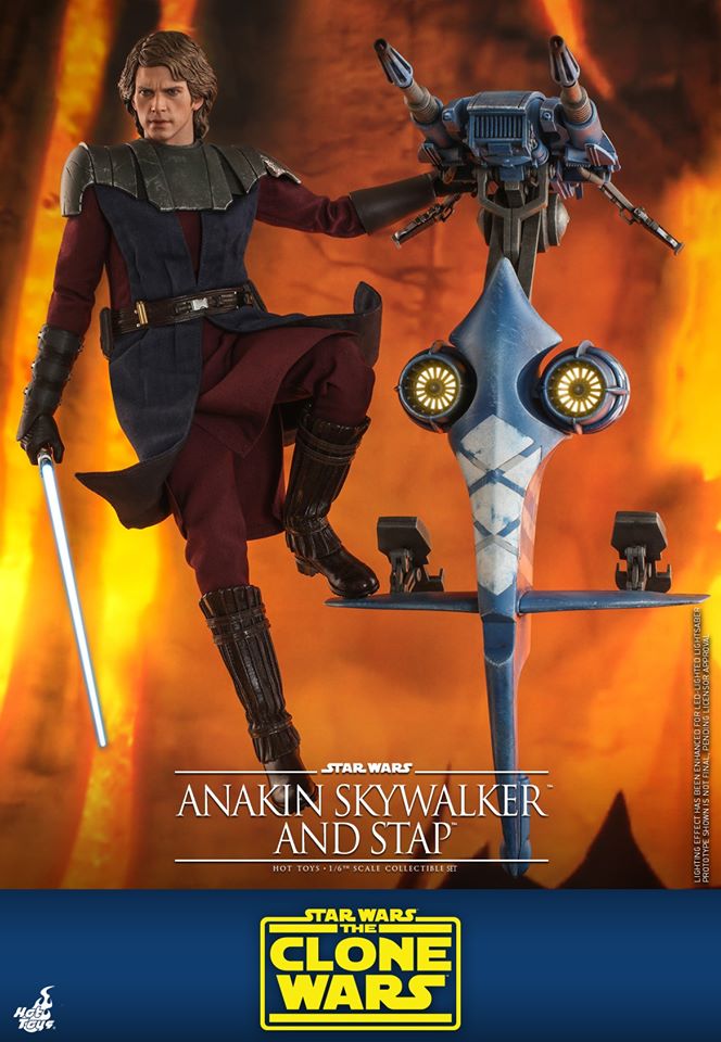 Hot Toys TMS020 1/6 Star Wars: The Clone Wars - Anakin Skywalker And Stap (Special Edition Bonus)