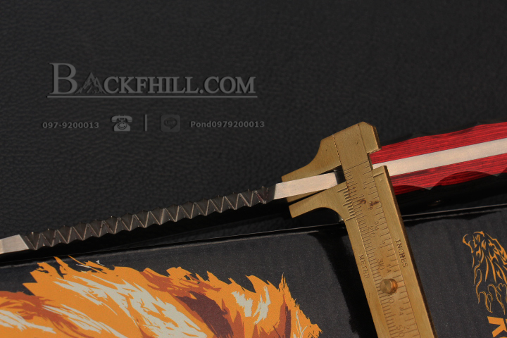 มีดใบตาย COLUMBIA รุ่น S032A 5Cr15mov สปาตาใบหนา ด้ามจับ Micarta อย่างดี พร้อมซองไนลอน