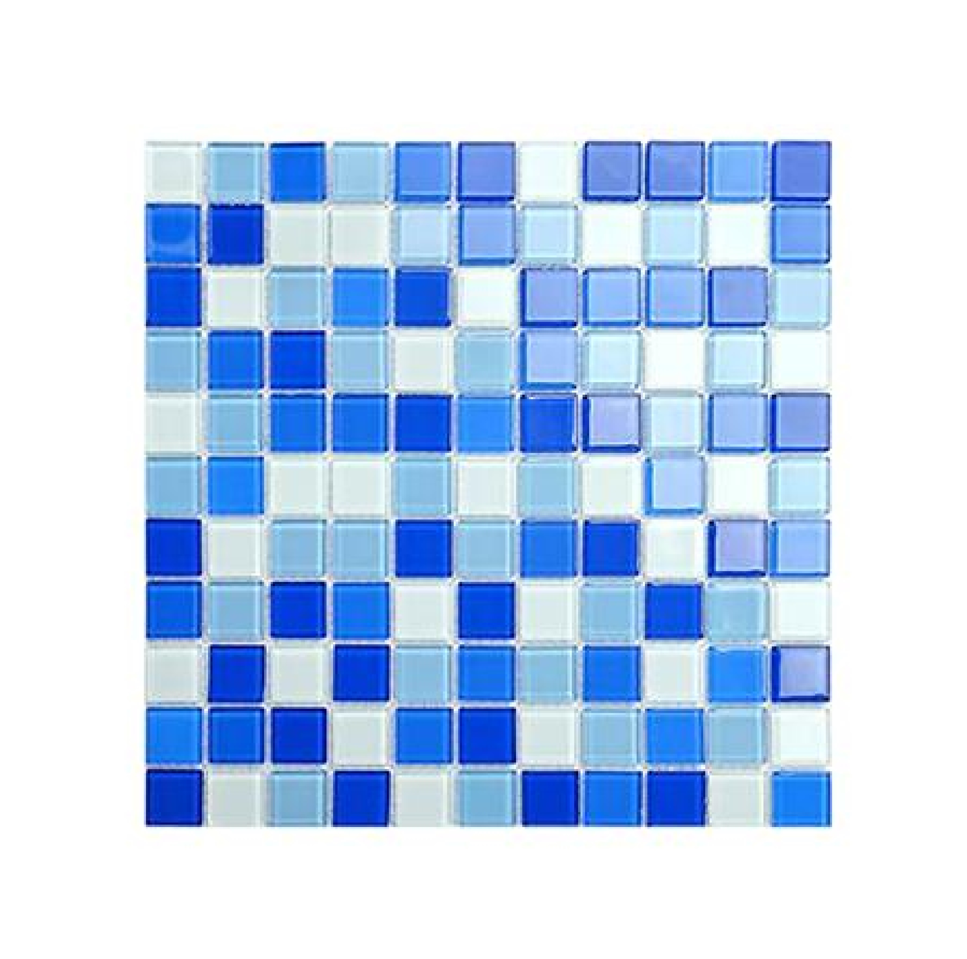 กระเบื้องโมเสกแก้ว KASSA รุ่น KS4001PM ขนาด 30 x 30 ซม. สีน้ำเงิน - ขาว