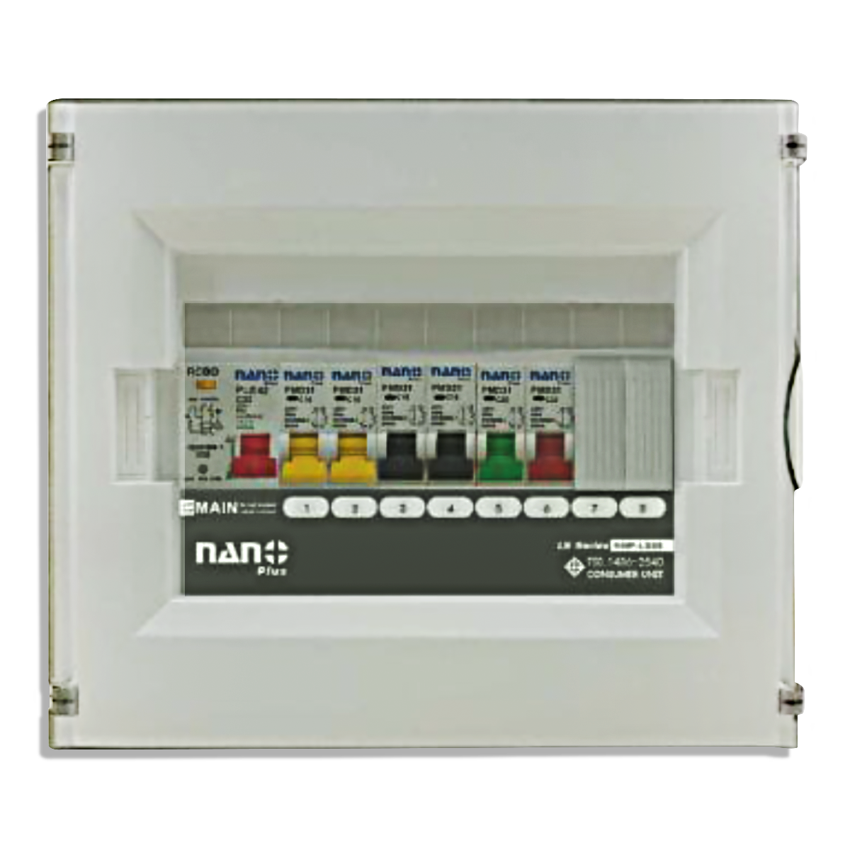 NANO ตู้คอนซูมเมอร์ยูนิต NANO PLUS (LS-Series) 8 ช่อง (MCB + ลูกย่อย) ฝาดำใส