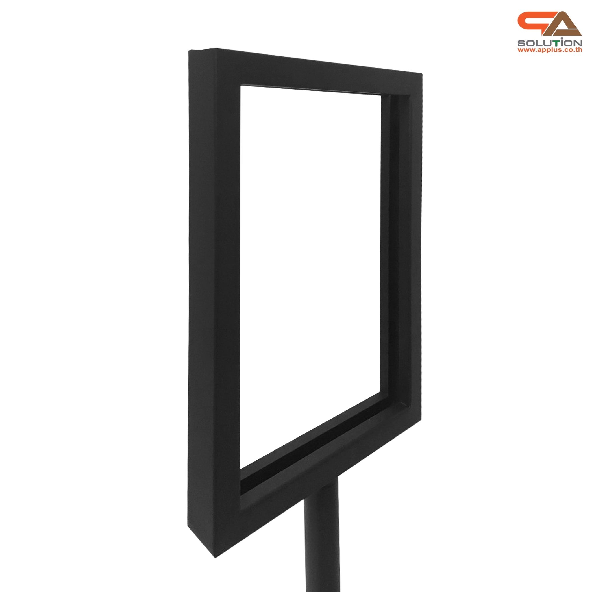 CLEARANCE SALE! โปสเตอร์สแตนด์เหล็ก A4 สีดำ เสาเดี่ยว ปรับสูง-ต่ำได้ ฐานสี่เหลี่ยม โชว์งานพิมพ์ 2 ด้าน ถอดประกอบได้ เคลื่อนย้ายสะดวก