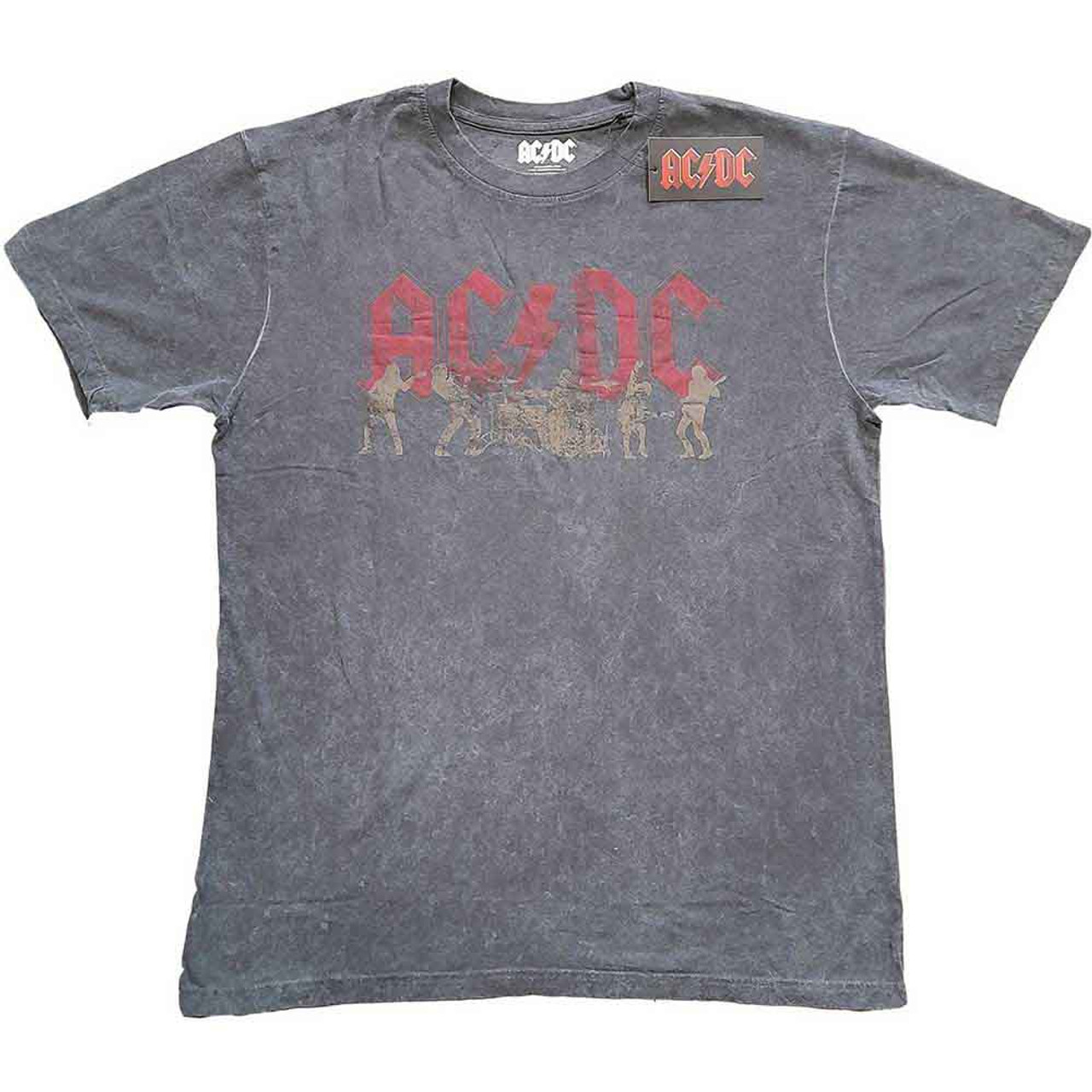 AC/DC Unisex T-Shirt: Vintage Silhouettes (Wash Collection) CHARCOAL GREY