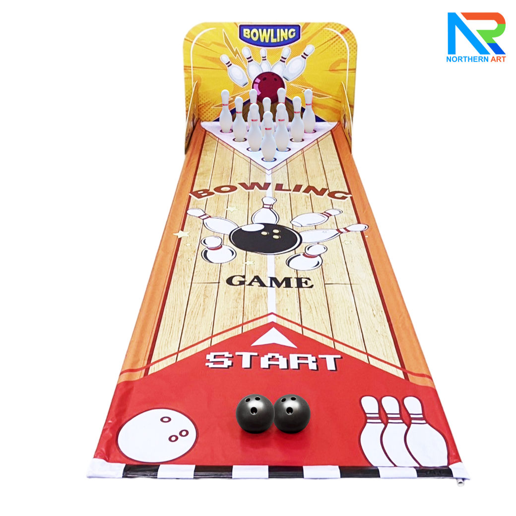 เกมส์โยนโบว์ลิ่งพร้อมไวนิล ขนาดไวนิล (W)120 x (L)400 cm. พร้อมพินโบว์ลิ่ง 10 อันและ ลูกบอล 2 ลูก