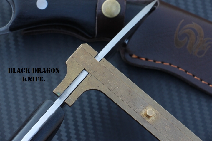 มีดพกทรงคลาสสิค BLACK DRAGON ใบรมดำ ด้ามไม้อย่างดี ขนาด 8.5 นิ้ว พร้อมซองหนัง