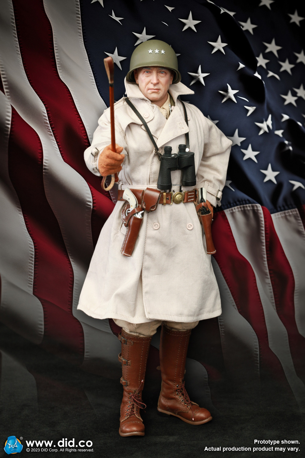 DID A80164+E60071 1/6 WWII General of the United States Army - George Smith Patton Jr.+Accessory Kit