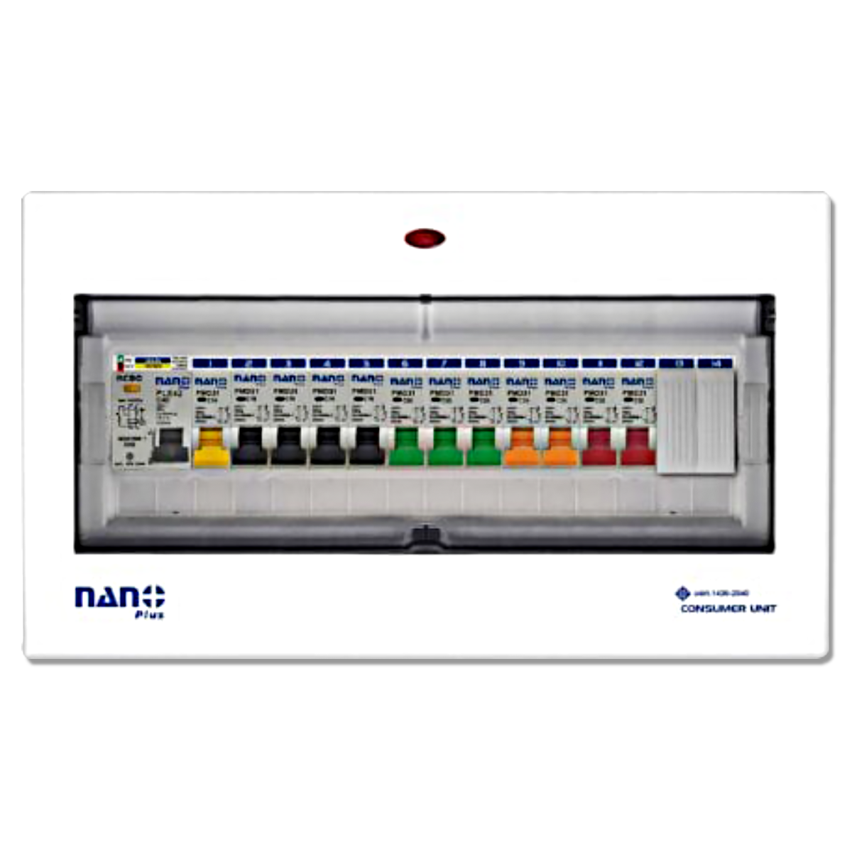NANO ตู้คอนซูมเมอร์ยูนิต NANO PLUS เมน+14 ช่อง (พร้อม RCBO+ลูกย่อย 12 ลูก)