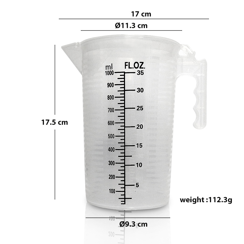 ถ้วยตวงพสาติก PP มีฝาปิด 1000ML
