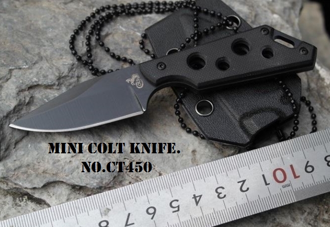 มีดห้อยขนาดเล็ก จิ๋วดุดันสำหรับพกป้องกันตัว ตัวใบแข็งแรง วัสดุ Stainless Steel 5cr15mov รมดำ
