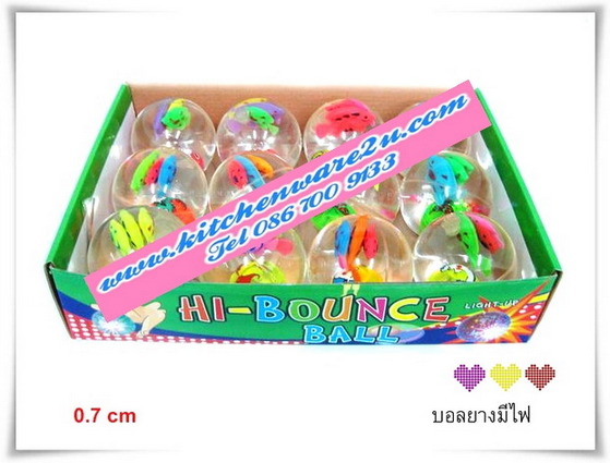 P06259 ลูกบอลเด้งไฟ (ราคาส่งต่อ 1 โหล : 12 อัน:เฉลี่ย 15 บ ต่ออัน)