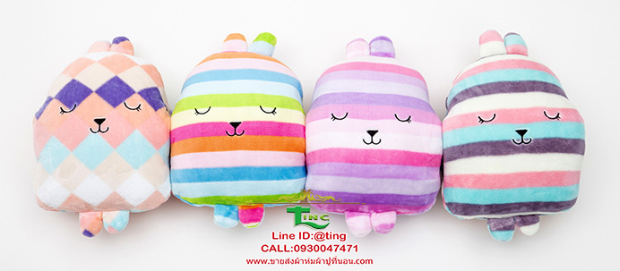 ตุ๊กตาเป้+ผ้าห่ม 100ตัว ผ้าห่มแยก คละลายคละสี