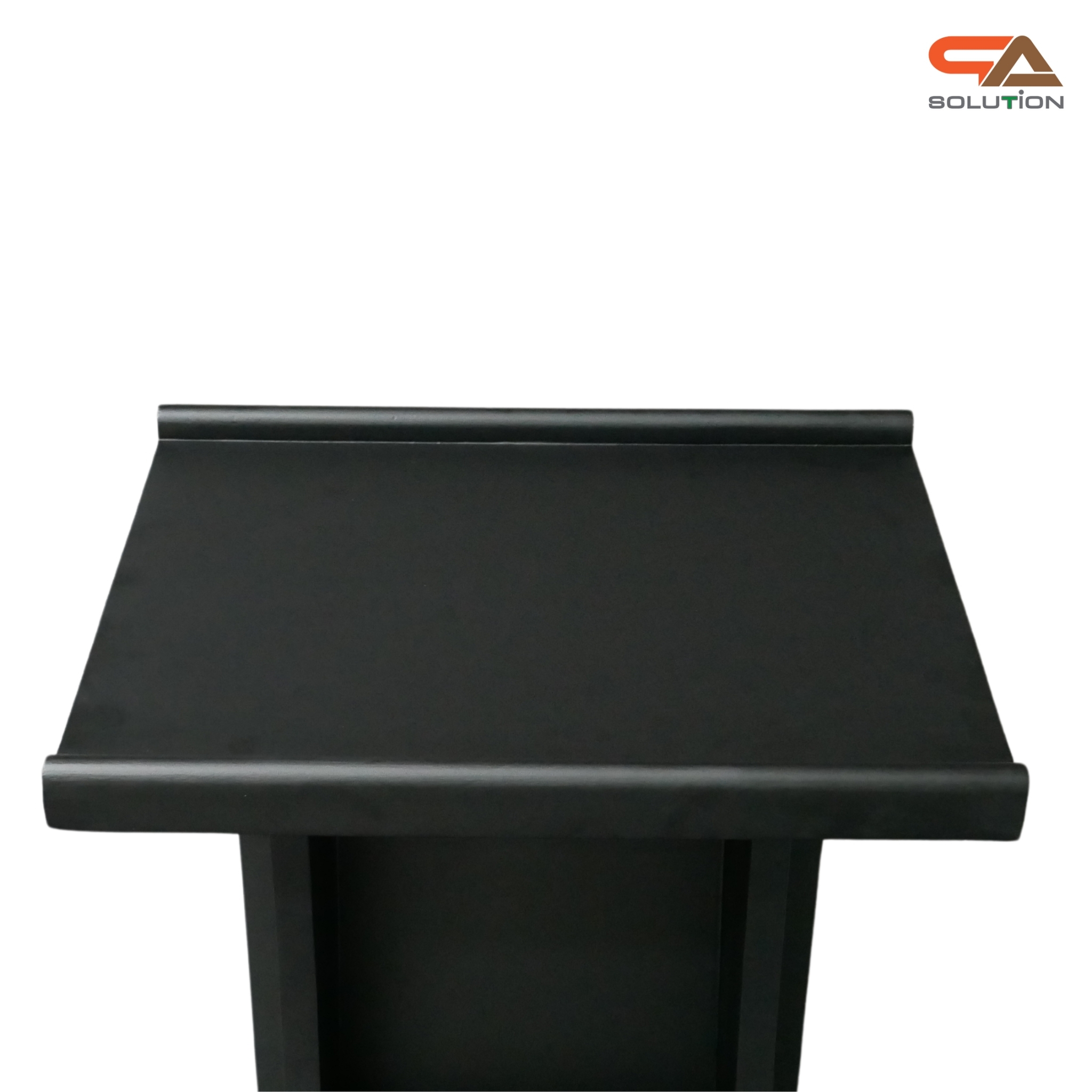 โพเดียมไม้ สีดำ ขนาด (W) 50 x (L) 40 x (H) 120ซม.TOP เอียง พร้อมชั้นวางของ