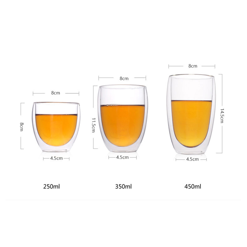 แก้วกาแฟ 2 ชั้น Double wall coffee glass 450 cc.