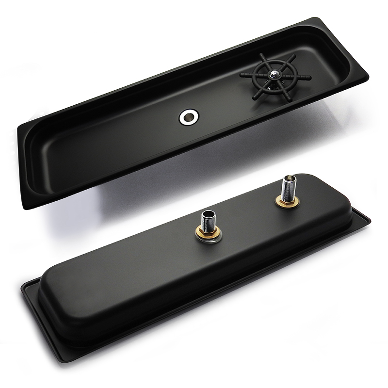 Pitcher Rinser, spinjet head, embedded counter Square shape, length 53 cm.