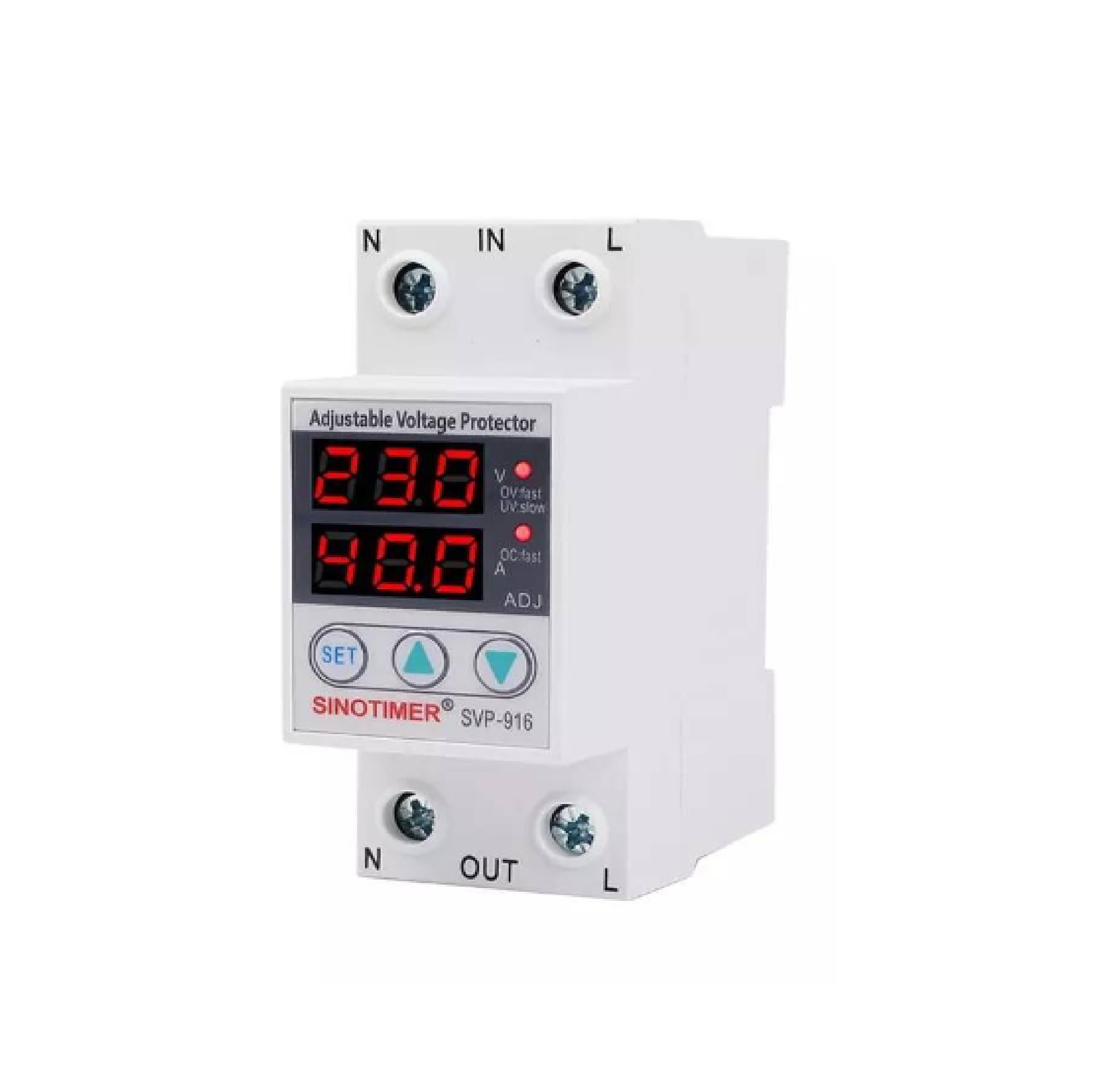 Sinotimer รุ่น SVP-916 220V ตัวเลือก 40A 63A เครื่องป้องกันไฟตกไฟเกิน