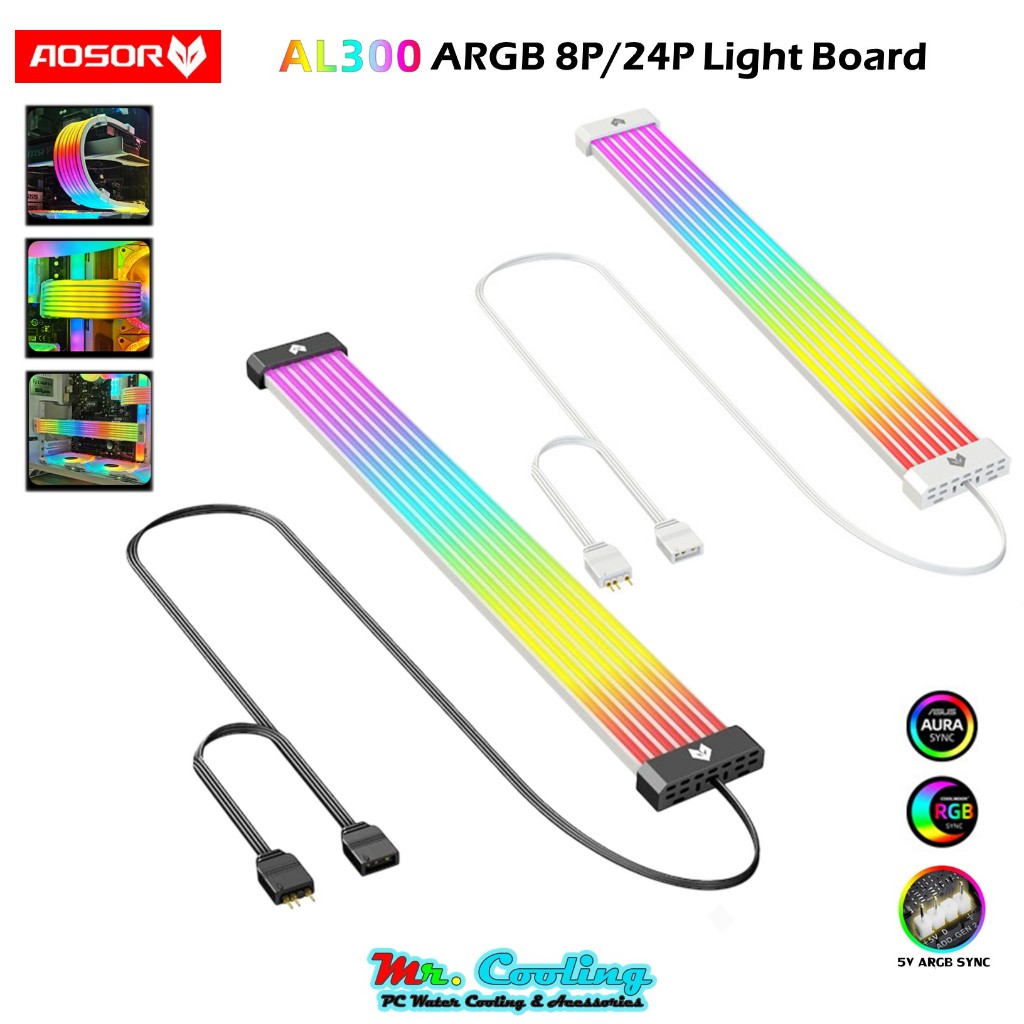 AOSOR AL300 5VARGB Light Board แผงครอบสายไฟ/แต่งเคส 5VARGB 8P/24P