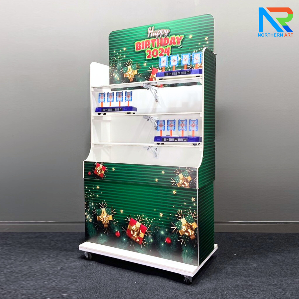 เกมส์ CARNIVAL GAME ยิงเป้าเคลื่อนที่ ขนาด (W) 90 x (L)50 x (H)176 cm. พร้อมเป้าเคลื่อนที่ 4 เป้า 3 ชุด ปืนกระสุนโฟม 2 ชุด