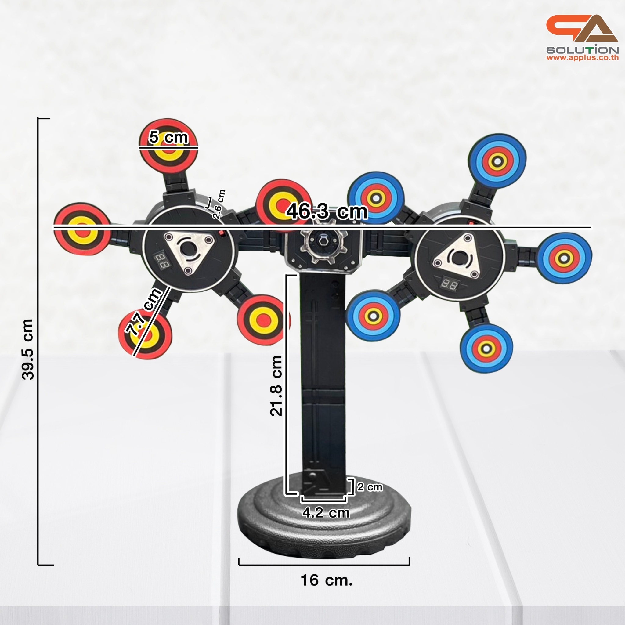 เกมส์ยิงเป้าหมุน เป้าหมุน 360 องศา จำนวน 10 เป้า จอ LED นับคะแนน พร้อมปืนกระสุนโฟม 1 ชุด